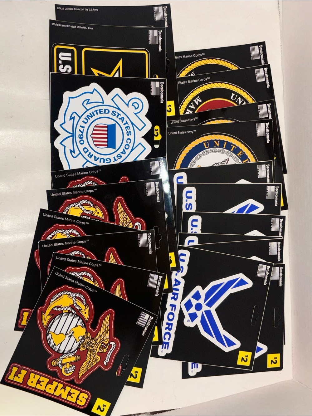 U.S. Military Branch Vinyl Decal Pack - Mixed Colors-18 new decals